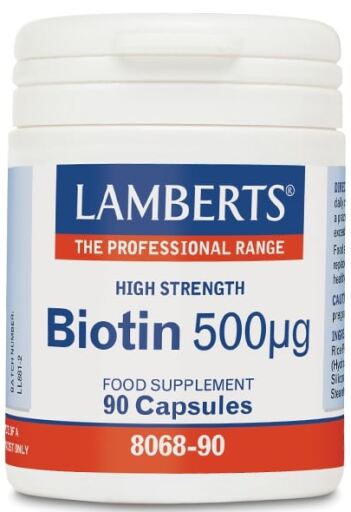 Lamberts Biotin 500 mg of biotin per capsule 90 Capsules