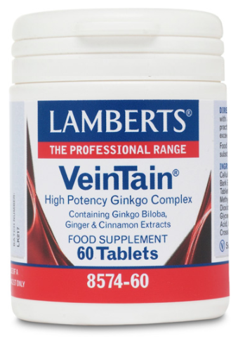 Lamberts VeinTain high potency ginkgo, cinnamon and ginger 60 tablets