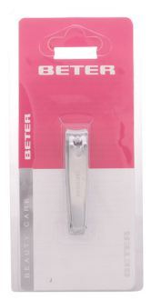 Beter Chromeplated manicure nail clipper with nail file, curved point