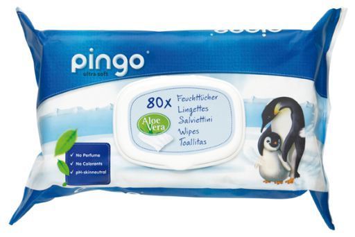 Pingo Unscented Eco-Friendly Wipes, 80 Count