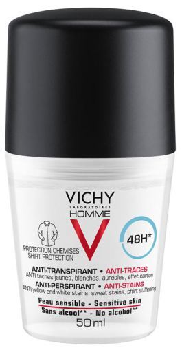 Vichy Homme Antiperspirant Anti-Stain Deodorant 48H Roll On 50 ml