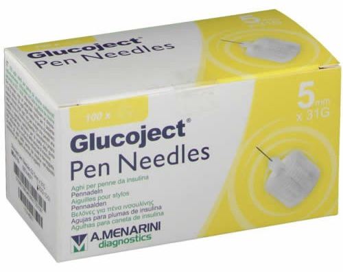 Menarini Glucoject Insulin Needle 31gx5mm 100 units