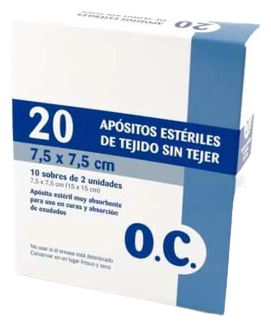 Non-woven dressings 7.5x7.5 cm 20 units