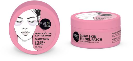 Organic Shop Glow Skin Berry Iced Tea & Antioxidant Eye Patch 60 Count