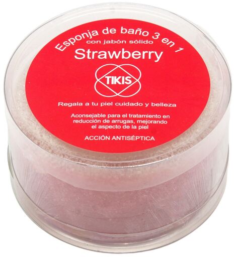 Tikis Round Sponge With Strawberry Soap 100 gr