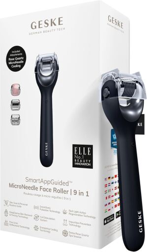 Geske Smart App Guided Facial Roller Microneedling 9 in 1 4 Pieces