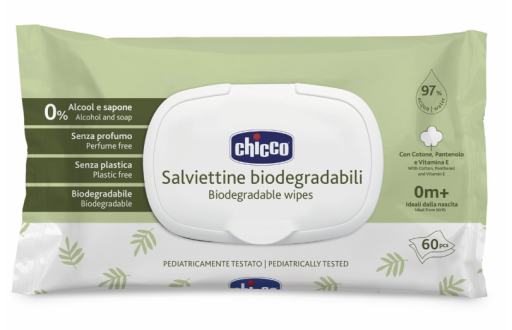 Chicco Bio Wipes with Lid 60 Units