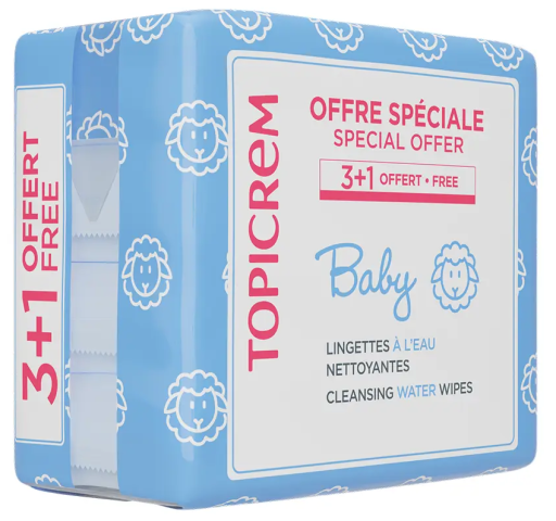 Topicrem Baby Wipes Pack 4 x 60 Units